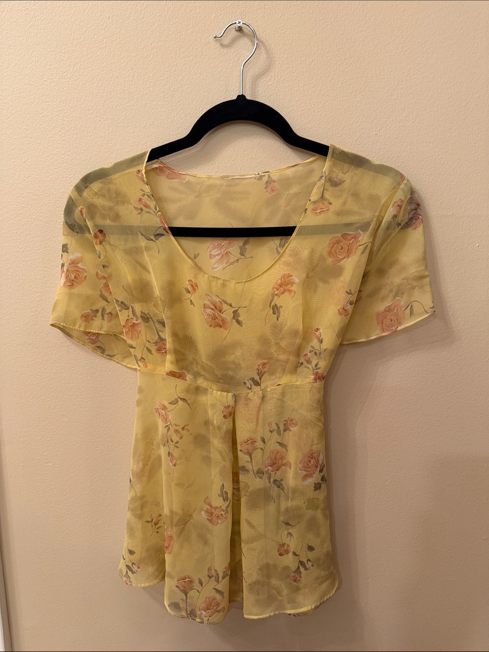 Yellow Floral Short-Sleeve Women’s Dress